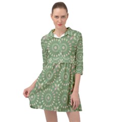 Kaleidoscope Peaceful Green Mini Skater Shirt Dress