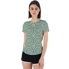 Kaleidoscope Peaceful Green Back Cut Out Sport Tee by Mazipoodles