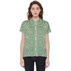 Kaleidoscope Peaceful Green Short Sleeve Pocket Shirt by Mazipoodles