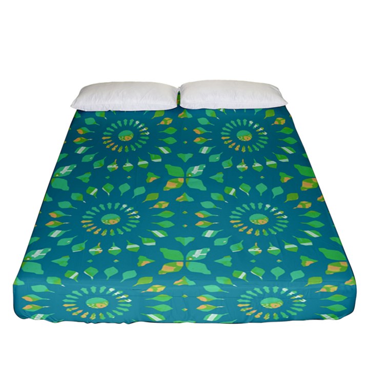 Kaleidoscope Jericho Jade Fitted Sheet (Queen Size)