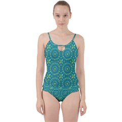 Kaleidoscope Jericho Jade Cut Out Top Tankini Set by Mazipoodles