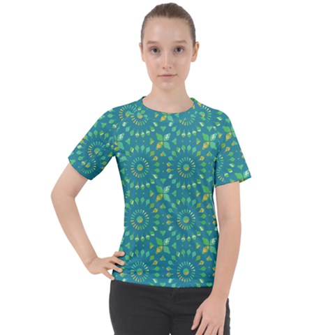 Kaleidoscope Jericho Jade Women s Sport Raglan Tee by Mazipoodles