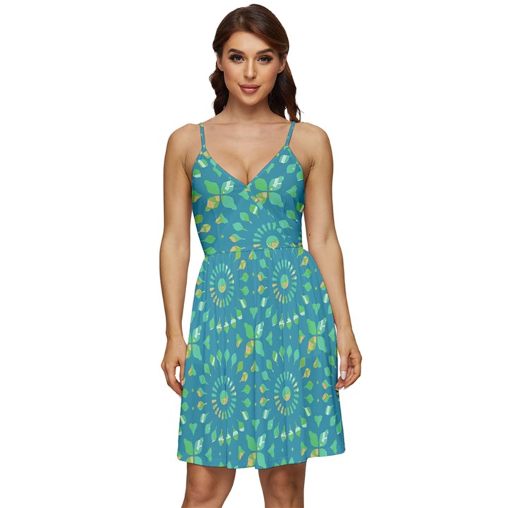 Kaleidoscope Jericho Jade V-Neck Pocket Summer Dress 