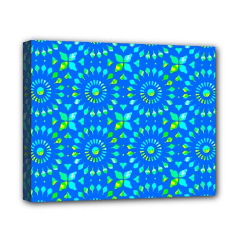 Kaleidoscope Blue Canvas 10  X 8  (stretched) by Mazipoodles