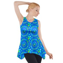 Kaleidoscope Blue Side Drop Tank Tunic