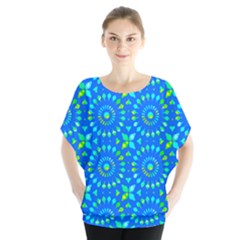 Kaleidoscope Blue Batwing Chiffon Blouse