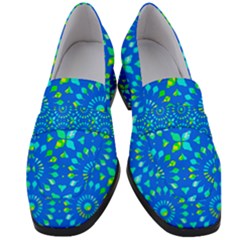 Kaleidoscope Blue Women s Chunky Heel Loafers