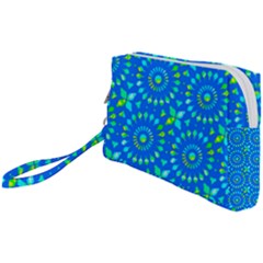 Kaleidoscope Blue Wristlet Pouch Bag (small)