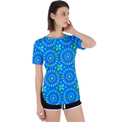 Kaleidoscope Blue Perpetual Short Sleeve T-shirt by Mazipoodles