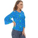 Kaleidoscope Blue Cut Out Wide Sleeve Top View3