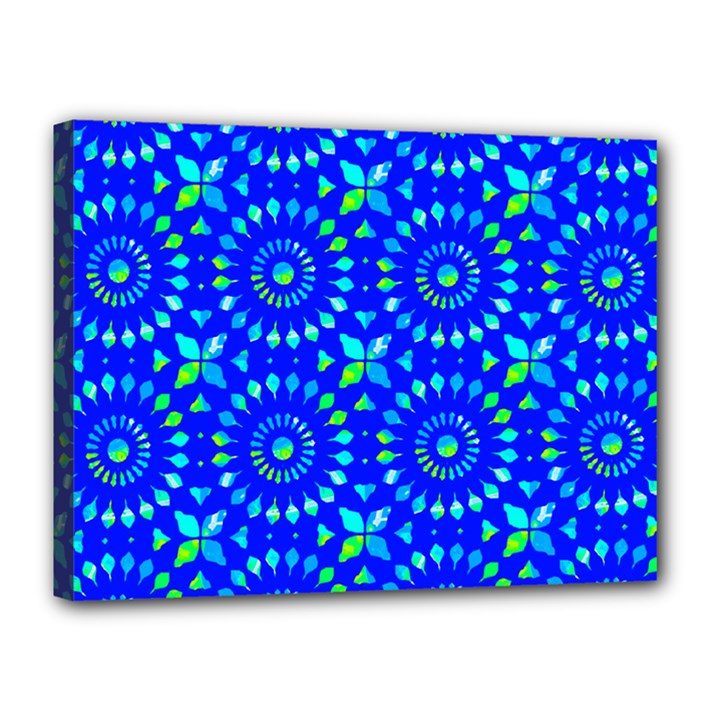 Kaleidoscope Royal Blue Canvas 16  x 12  (Stretched)