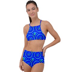 Kaleidoscope Royal Blue High Waist Tankini Set by Mazipoodles