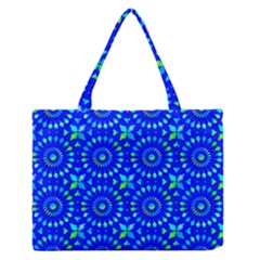 Kaleidoscope Royal Blue Zipper Medium Tote Bag by Mazipoodles