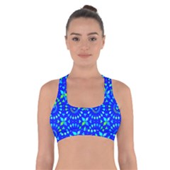 Kaleidoscope Royal Blue Cross Back Sports Bra by Mazipoodles