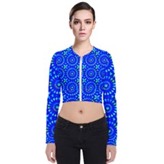 Kaleidoscope Royal Blue Long Sleeve Zip Up Bomber Jacket by Mazipoodles