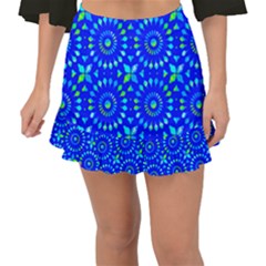 Kaleidoscope Royal Blue Fishtail Mini Chiffon Skirt by Mazipoodles