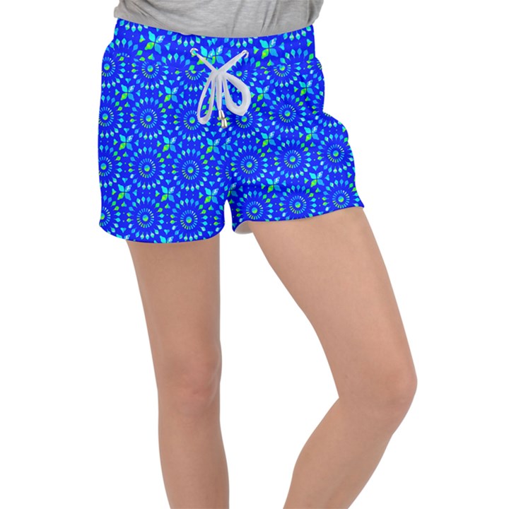 Kaleidoscope Royal Blue Velour Lounge Shorts