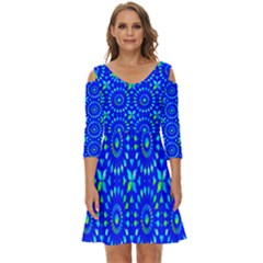 Kaleidoscope Royal Blue Shoulder Cut Out Zip Up Dress