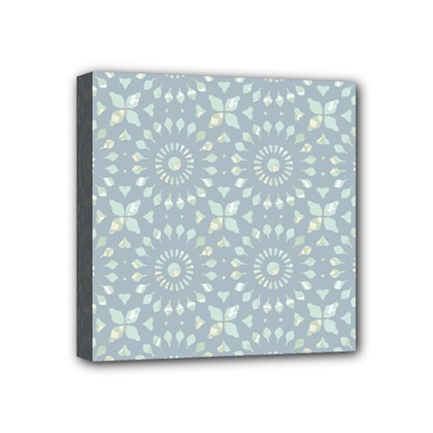 Kaleidoscope Duck Egg Mini Canvas 4  X 4  (stretched) by Mazipoodles