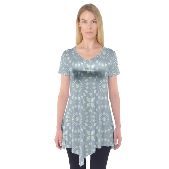 Kaleidoscope Duck Egg Short Sleeve Tunic 