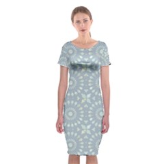 Kaleidoscope Duck Egg Classic Short Sleeve Midi Dress by Mazipoodles