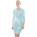 Fish 121 Quarter Sleeve Hood Bodycon Dress View1