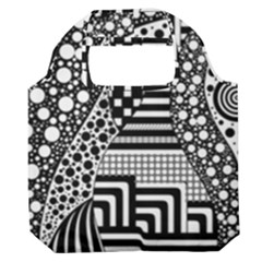 Black And White Design Premium Foldable Grocery Recycle Bag by gasi