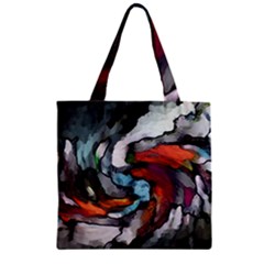 Abstract Art Zipper Grocery Tote Bag by gasi