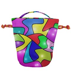 Modern Art Drawstring Bucket Bag by gasi