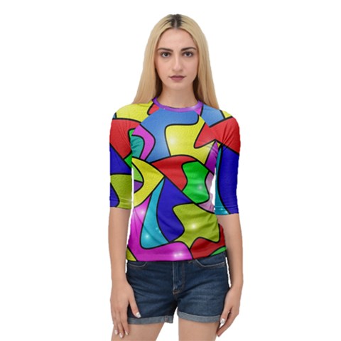 Colorful Abstract Art Quarter Sleeve Raglan Tee by gasi