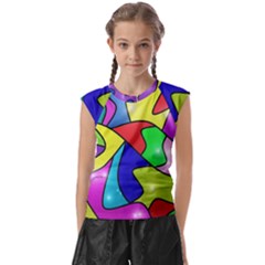 Colorful Abstract Art Kids  Raglan Cap Sleeve Tee by gasi