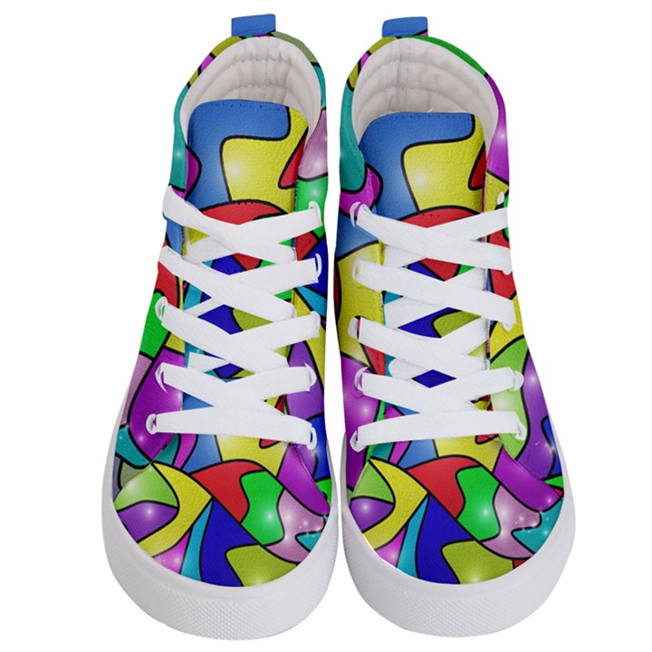 Colorful abstract art Kids  Hi-Top Skate Sneakers