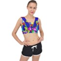 Colorful abstract art V-Back Sports Bra View1