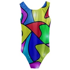 Colorful Abstract Art Kids  Cut-out Back One Piece Swimsuit by gasi