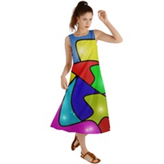 Colorful Abstract Art Summer Maxi Dress by gasi