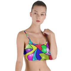 Colorful Abstract Art Layered Top Bikini Top  by gasi