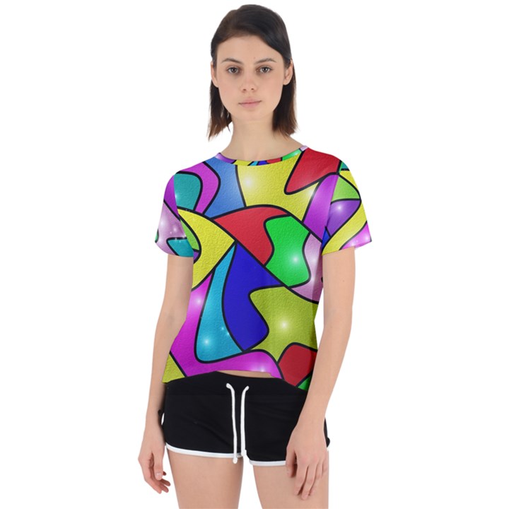 Colorful abstract art Open Back Sport Tee