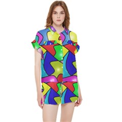 Colorful Abstract Art Chiffon Lounge Set by gasi