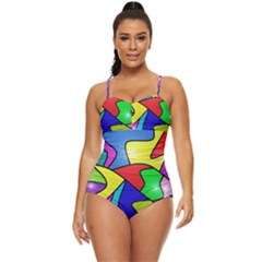 Colorful Abstract Art Retro Full Coverage Swimsuit by gasi