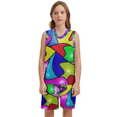 Colorful Abstract Art Kids  Basketball Mesh Set by gasi