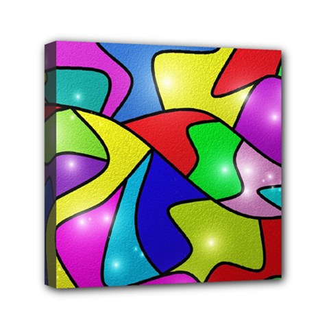 Colorful Abstract Art Mini Canvas 6  X 6  (stretched) by gasi