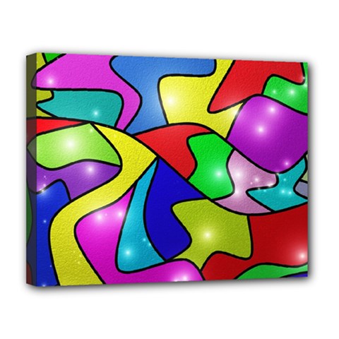 Colorful Abstract Art Canvas 14  X 11  (stretched) by gasi