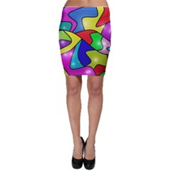 Colorful Abstract Art Bodycon Skirt by gasi