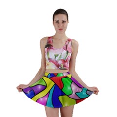 Colorful Abstract Art Mini Skirt by gasi