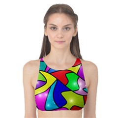 Colorful Abstract Art Tank Bikini Top by gasi