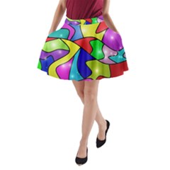 Colorful Abstract Art A-line Pocket Skirt by gasi