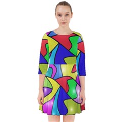 Colorful Abstract Art Smock Dress by gasi