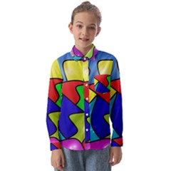 Colorful Abstract Art Kids  Long Sleeve Shirt by gasi