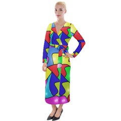 Colorful Abstract Art Velvet Maxi Wrap Dress by gasi