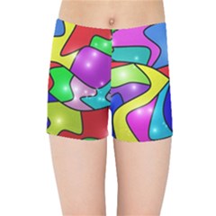 Colorful Abstract Art Kids  Sports Shorts by gasi